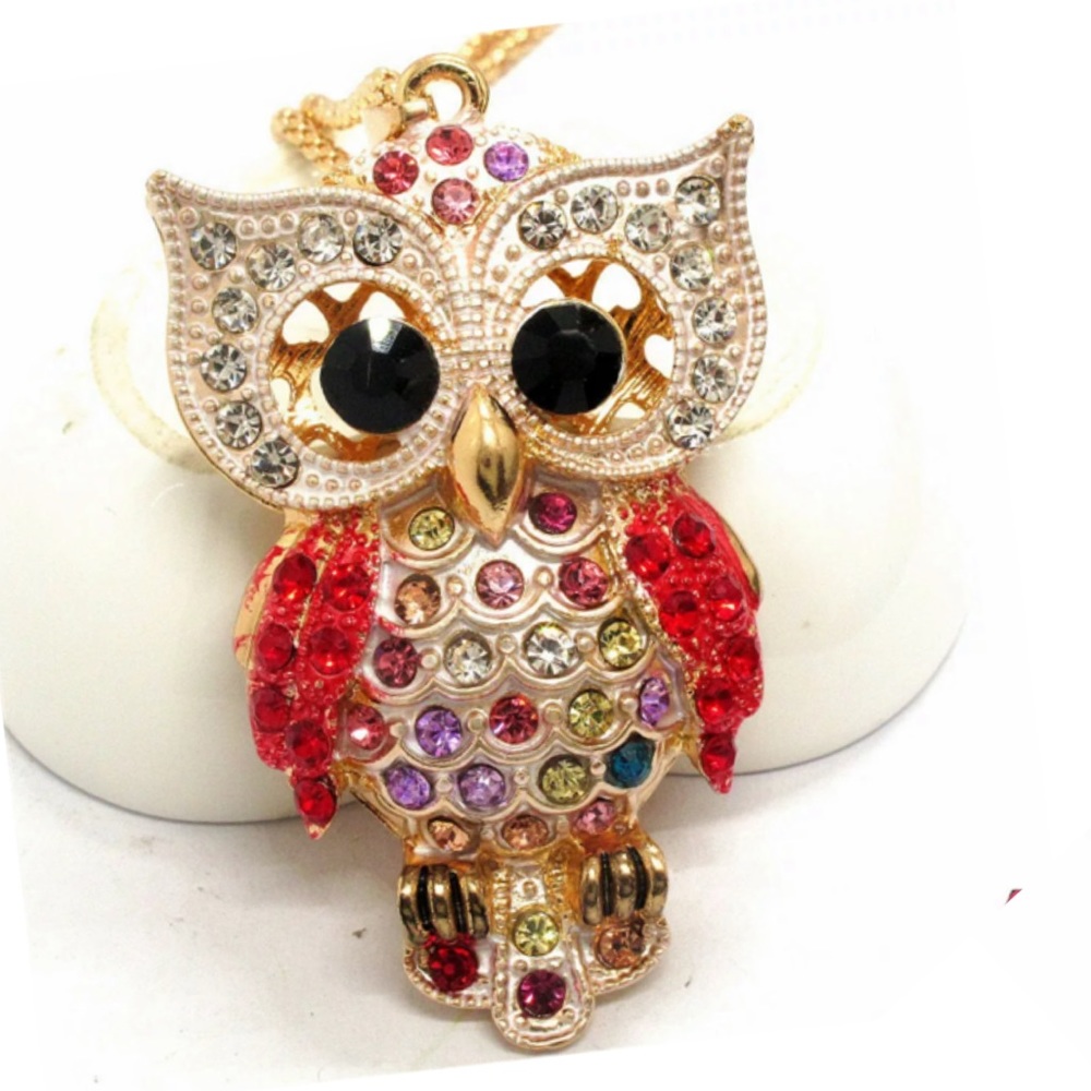 Red Owl Necklace - Picture 1 of 2